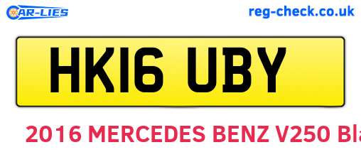 HK16UBY are the vehicle registration plates.