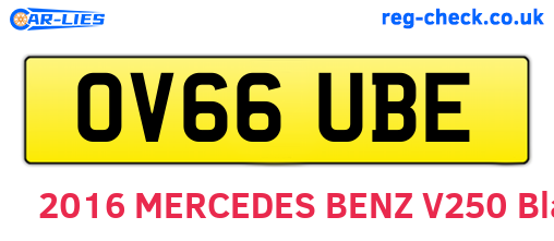 OV66UBE are the vehicle registration plates.