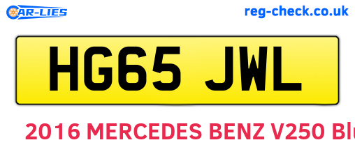 HG65JWL are the vehicle registration plates.