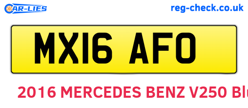 MX16AFO are the vehicle registration plates.