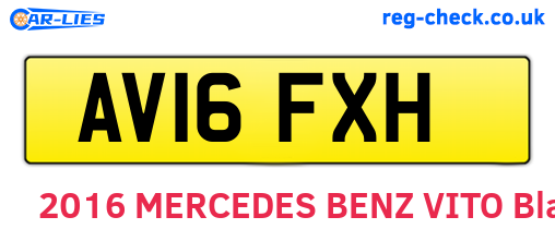 AV16FXH are the vehicle registration plates.