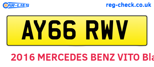 AY66RWV are the vehicle registration plates.