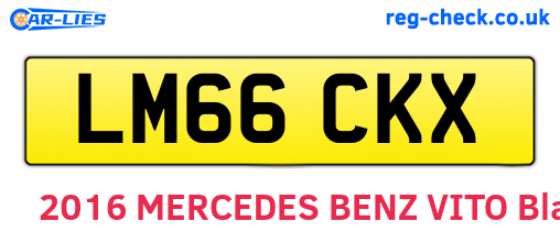 LM66CKX are the vehicle registration plates.