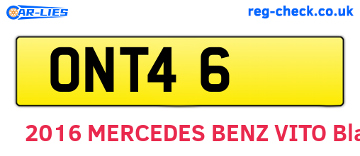 ONT46 are the vehicle registration plates.