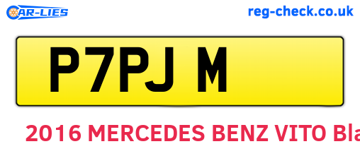 P7PJM are the vehicle registration plates.