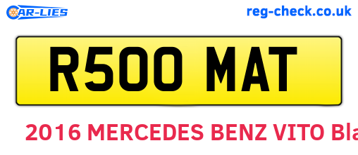 R500MAT are the vehicle registration plates.