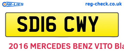 SD16CWY are the vehicle registration plates.