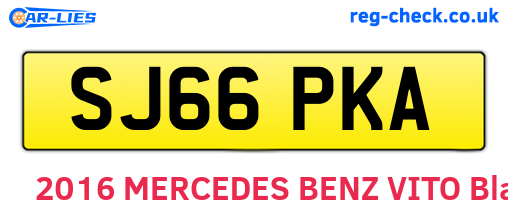 SJ66PKA are the vehicle registration plates.