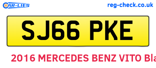 SJ66PKE are the vehicle registration plates.