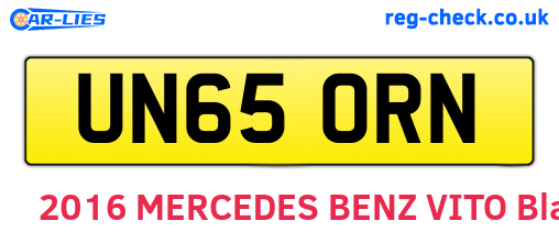 UN65ORN are the vehicle registration plates.