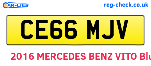 CE66MJV are the vehicle registration plates.