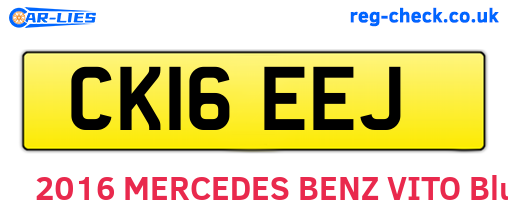 CK16EEJ are the vehicle registration plates.