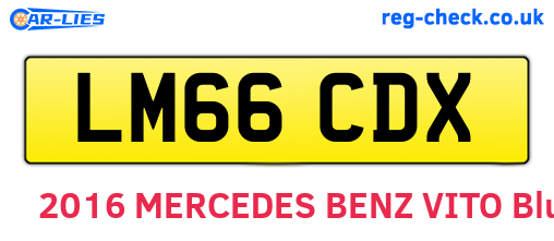 LM66CDX are the vehicle registration plates.