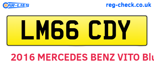 LM66CDY are the vehicle registration plates.