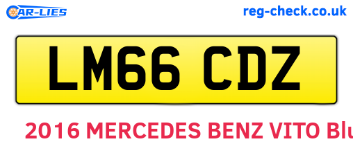 LM66CDZ are the vehicle registration plates.