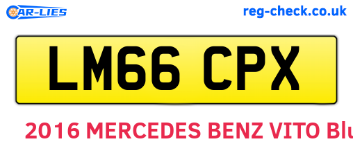 LM66CPX are the vehicle registration plates.
