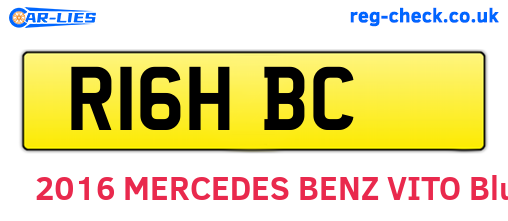 R16HBC are the vehicle registration plates.