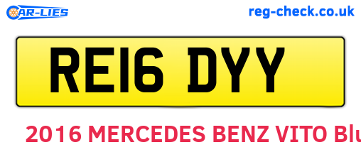 RE16DYY are the vehicle registration plates.