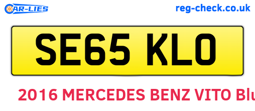 SE65KLO are the vehicle registration plates.