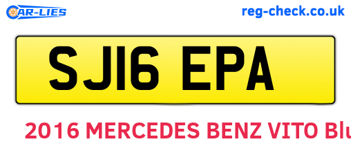 SJ16EPA are the vehicle registration plates.
