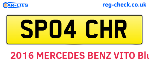 SP04CHR are the vehicle registration plates.