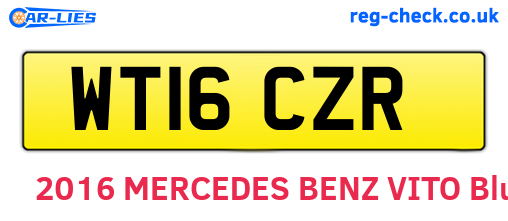 WT16CZR are the vehicle registration plates.
