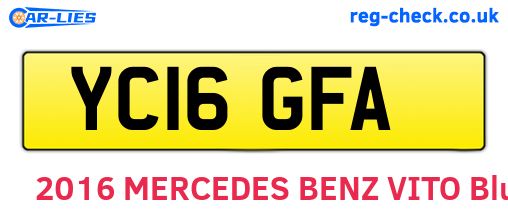 YC16GFA are the vehicle registration plates.