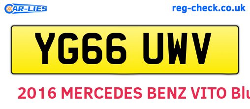 YG66UWV are the vehicle registration plates.