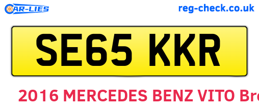 SE65KKR are the vehicle registration plates.