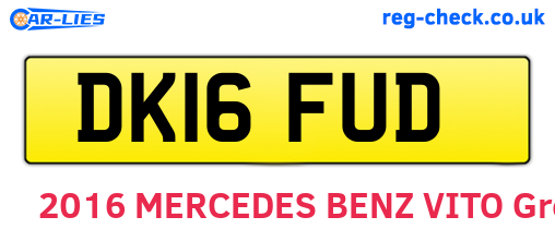 DK16FUD are the vehicle registration plates.