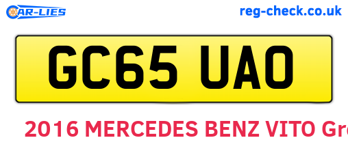 GC65UAO are the vehicle registration plates.