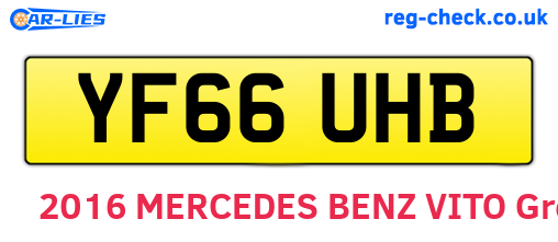 YF66UHB are the vehicle registration plates.