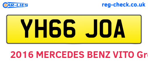 YH66JOA are the vehicle registration plates.