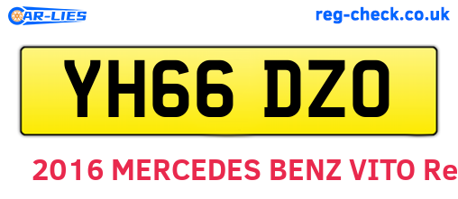 YH66DZO are the vehicle registration plates.