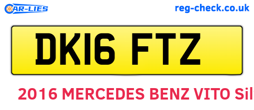 DK16FTZ are the vehicle registration plates.