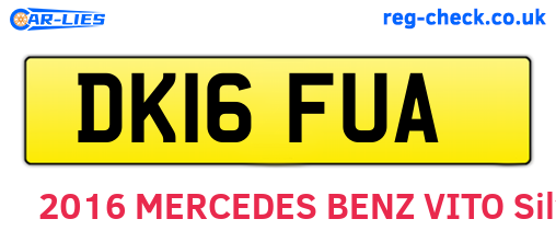 DK16FUA are the vehicle registration plates.