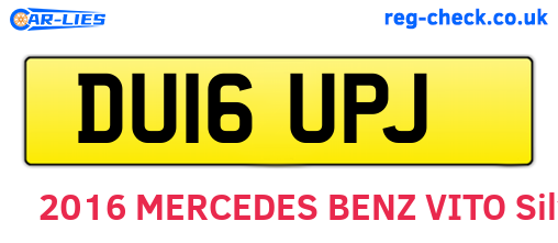 DU16UPJ are the vehicle registration plates.
