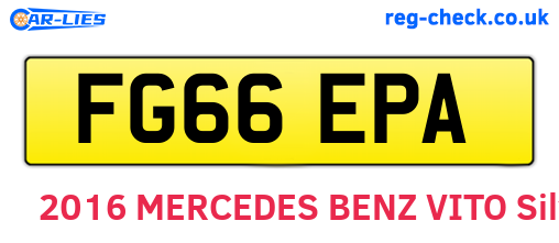 FG66EPA are the vehicle registration plates.