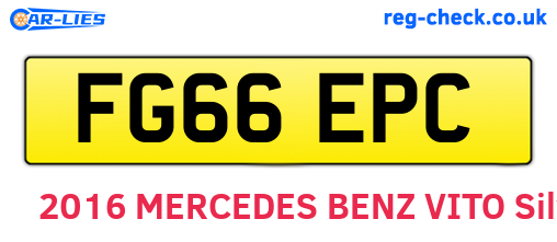 FG66EPC are the vehicle registration plates.