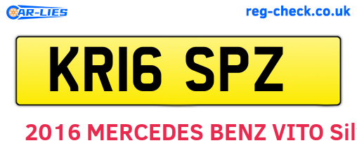 KR16SPZ are the vehicle registration plates.