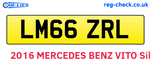 LM66ZRL are the vehicle registration plates.