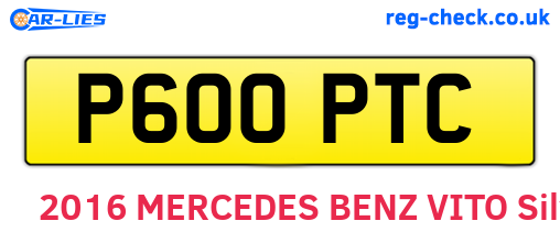 P600PTC are the vehicle registration plates.