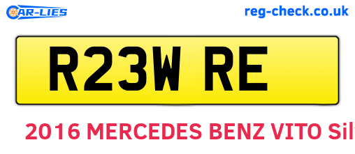 R23WRE are the vehicle registration plates.