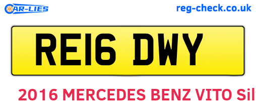 RE16DWY are the vehicle registration plates.