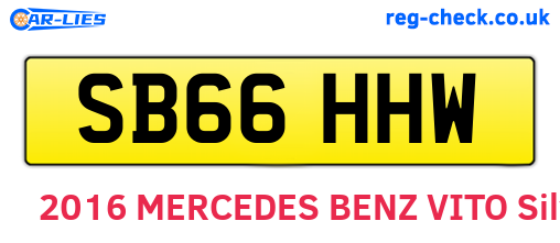 SB66HHW are the vehicle registration plates.