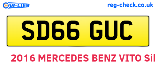 SD66GUC are the vehicle registration plates.