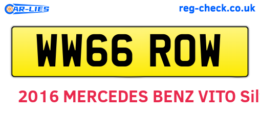 WW66ROW are the vehicle registration plates.