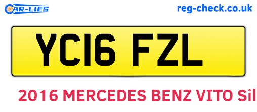 YC16FZL are the vehicle registration plates.