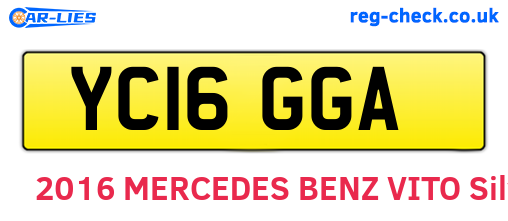 YC16GGA are the vehicle registration plates.