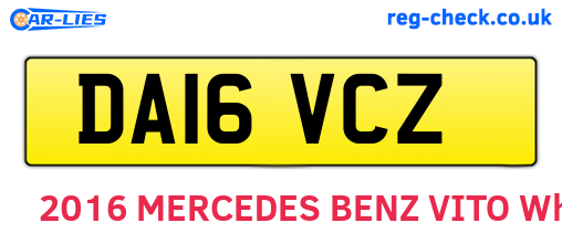 DA16VCZ are the vehicle registration plates.